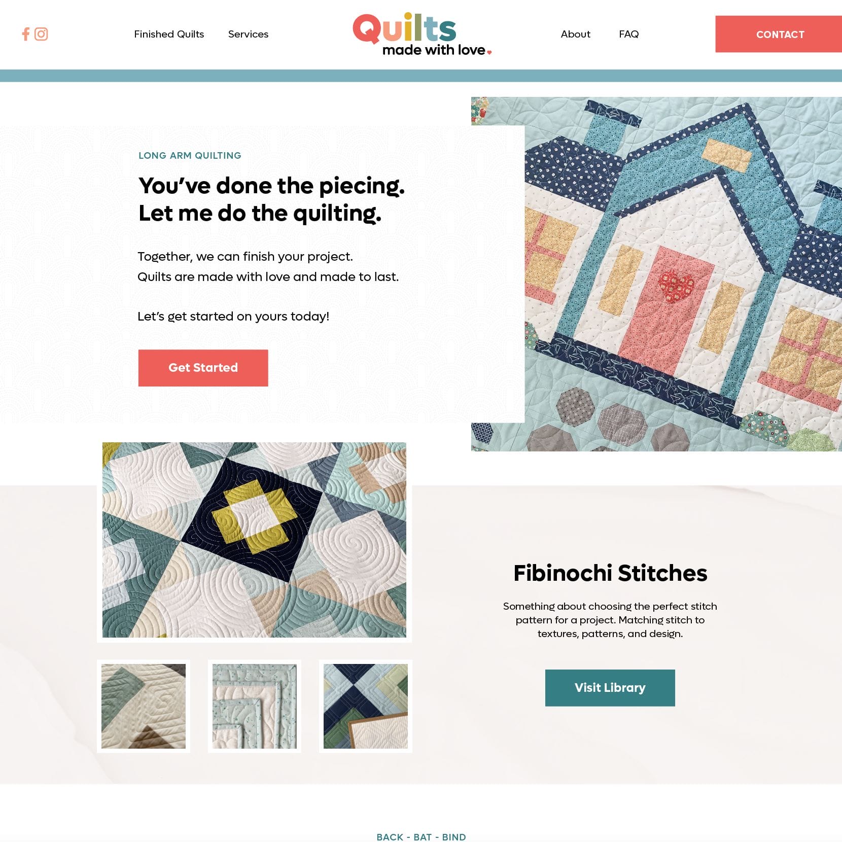 Screenshot of the website Quilts Made With Love by Turnquist House